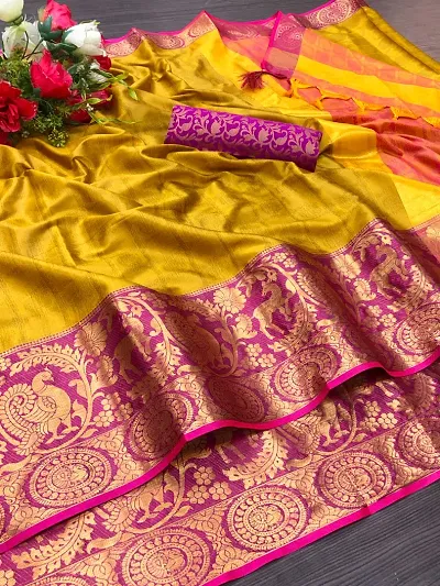 Cotton Silk Jacquard Saree with Blouse Piece
