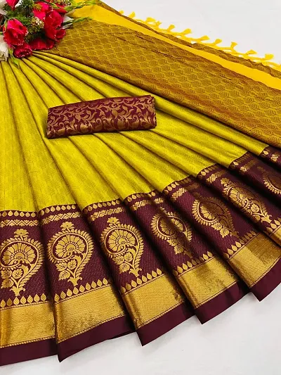 Cotton Silk Woven Design Sarees with Blouse piece