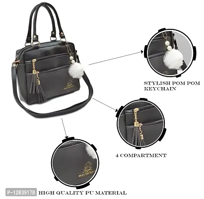 Magnifique Stylish Sling Bag for Women - Black-thumb2