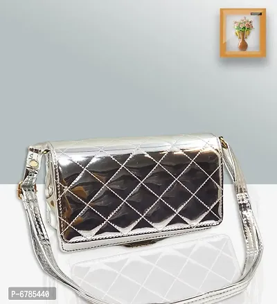 Silver Stylish Mini Sling Bag for Women-thumb0