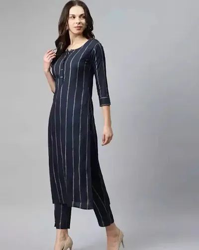 Stylish Straight Rayon Kurta Set For Women