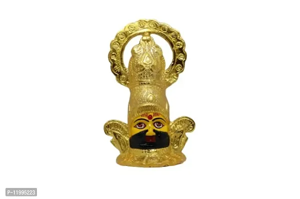 Shyam Baba sheesh Decor with Permanent Paint for puja Room Office and Shop Metal Baba murti