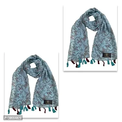 Stylish Cotton Blend Printed Dupattas For Women Pack of 2-thumb0