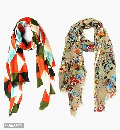 Stylish Cotton Blend Printed Dupattas For Women Pack of 2