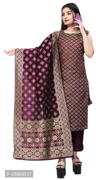 Fancy Cotton Kurta Bottom And Dupatta Set For Women-thumb0