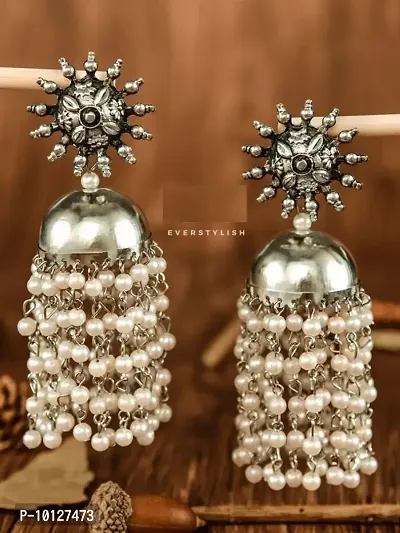 Beautiful Looks at One Glance, Stylish silver oxidized afghani earring antique look earring-thumb0