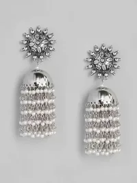 Beautiful Looks at One Glance, Stylish silver oxidized afghani earring antique look earring-thumb1