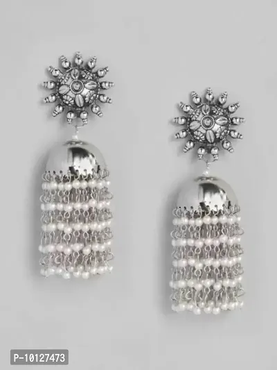 Beautiful Looks at One Glance, Stylish silver oxidized afghani earring antique look earring-thumb2
