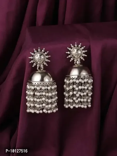 Beautiful Looks at One Glance, Stylish silver oxidized afghani earring antique look earring-thumb0