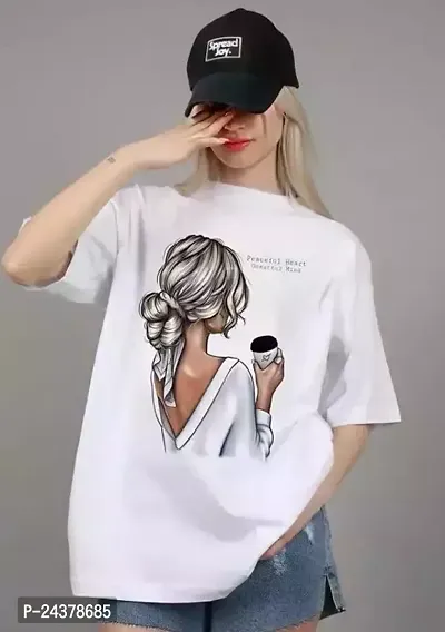 Stylish Fancy Designer Cotton Printed T-Shirts For Women-thumb0