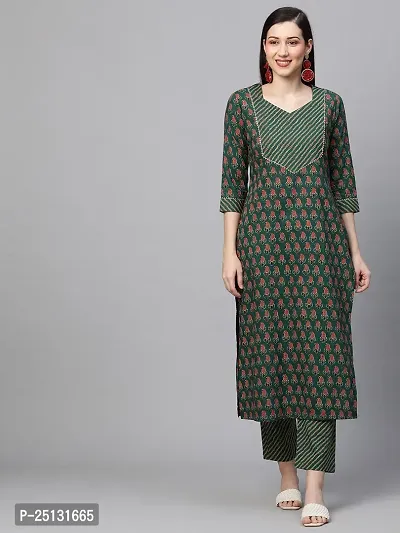 Stylish Women Cotton Casual Kurta with Bottom Set-thumb0