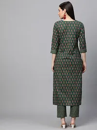 Stylish Women Cotton Casual Kurta with Bottom Set-thumb1