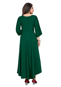 Elegant Green Georgette Solid Dresses For Women-thumb1