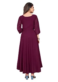 Elegant Purple Georgette Solid Dresses For Women-thumb1