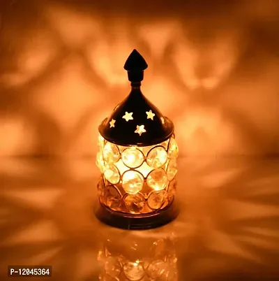 Happy Arts Akhand Brass Diya Crystal Oil Lamp for Diwali Puja Home Decoration-thumb2