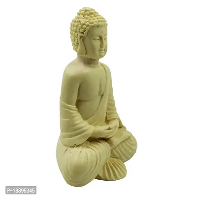 PolyResin Buddha Statue Meditating Idol Gifts Antique Design for Home Decoration Living Room Gift Vastu Figurine White-thumb2