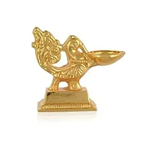 Brass Peacock Design Table Diya for | Diwali Pooja,Gift,Home Decor, Car,Office,Diwali Pooja-thumb1