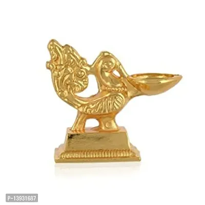 Brass Peacock Design Table Diya for | Diwali Pooja,Gift,Home Decor, Car,Office,Diwali Pooja-thumb2