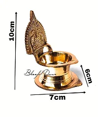Pure Brass Madurai Sri Meenakshi Ashtalakshmi Vilakku/Diya/Lamp (Gold)-thumb1