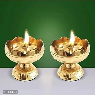 Brass Tomato Puja Small Size Akhand Diya for Puja || Heavy Base Aarti Diya || Deepak for Pooja Diwali Gift Item, Home Temple Decor, Temple Diya, Aarti Diya-thumb0