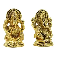Laxmi Ganesh Set Idol Showpiece Metal Gold Plated Lakshmi Ganesha Idols for Diwali Gifts Puja-thumb2