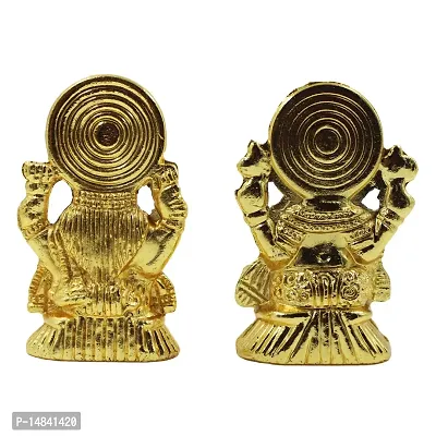 Laxmi Ganesh Set Idol Showpiece Metal Gold Plated Lakshmi Ganesha Idols for Diwali Gifts Puja-thumb2
