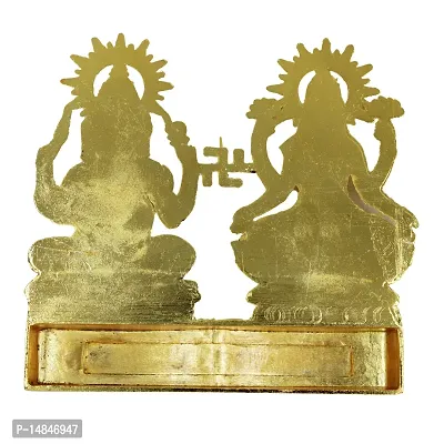 Gold Plated Ashtdhatu Laxmi Ganesha for Temple, Home or Office Table, Car Dashboard-thumb3