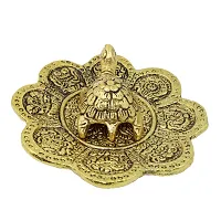 Metal Feng Shui Tortoise On Plate Showpiece - Gold Tortoise for Good Luck- Best Gift for Career and Good Luck Vastu-thumb3
