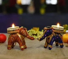 Tealight Candle Holder Set of 5 for Home Decoration Elephant Candle Holder Candles Tea Light Holder for Home Decor Diwali Decoration Items/Diwali Gifts/Diwali Candles-thumb2