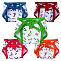 DON CARE Newborn Baby Washable Reusable Kids Hosiery Cotton Cloth Nappy | Cloth Diaper/Langot Pack of 10 (0 to 6 Months) Multicolor-thumb2