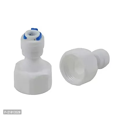 Ro Direct Inlet Quick Valve Straight Connector 1 2 Female Thread ? 1 4 Push fit For RO water Purifiers(2 Pieces)