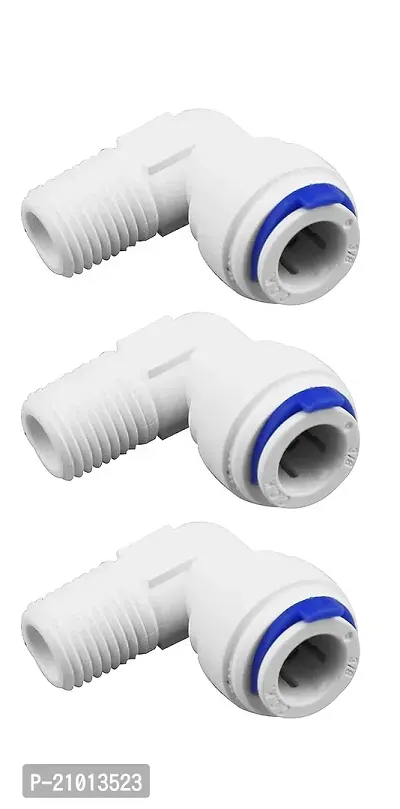 RO Spares Plastic 1 4 Inch Male Thread to 3 8 Inch Quick Connect Elbow Connector 1 4x3 8 for RO Water Purifier Tube Fitting (3 8 bowl elbow-3Pcs)