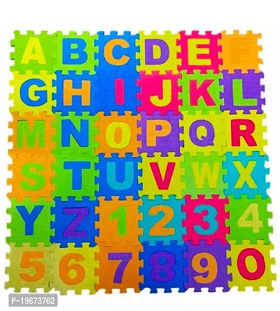 36 Pieces Mini Puzzle Foam Mat for Kids, Interlocking Learning Alphabet and Number Mat for Kids, Learning Toys for Kids-thumb2