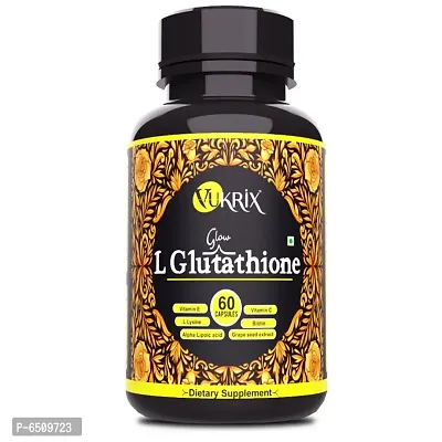 Vukrix L Glutathione skin whitening Lightening with Vitamin E and C Biotin Supplement  (60 Capsules)-thumb0