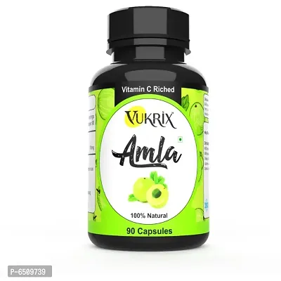 Vukrix Amla Capsules for Immunity, Hair and Skin Health for Men and Women  (90 Capsules)