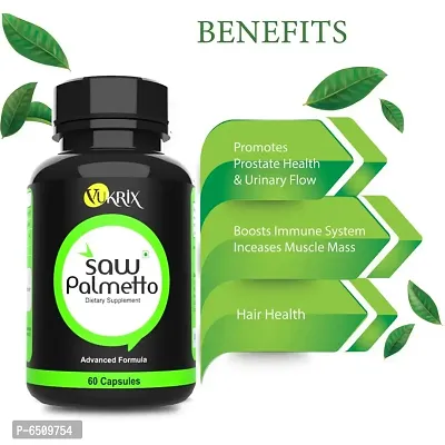 VUKRIX Saw Palmetto Extract Supplement Capsules For Hair Health For Men and Women 60 Capsules-thumb4