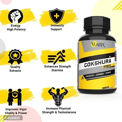 Vukrix Gokshura Tribulus Terrestris Muscles growth Testosterone Booster For Men  (90 Capsules)-thumb4