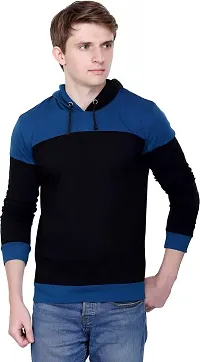 Reliable Multicoloured Cotton Blend Colourblocked Hooded Tees For Men-thumb4