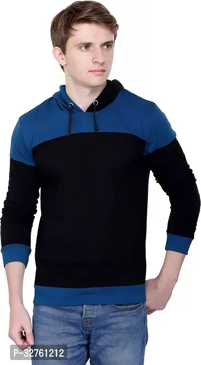 Reliable Multicoloured Cotton Blend Colourblocked Hooded Tees For Men-thumb5