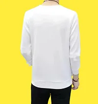 Comfortable White Polyester Tees For Men-thumb1