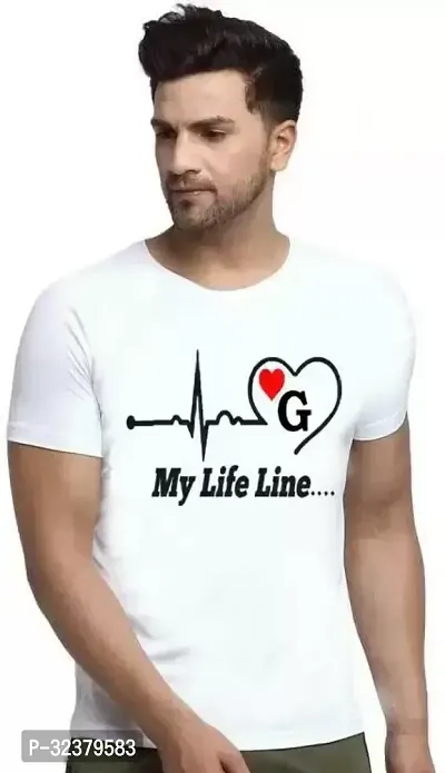 Reliable White Polyester Printed Round Neck Tees For Men-thumb0