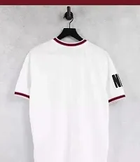 Comfortable White Polyester Tees For Men-thumb1