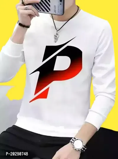 Comfortable White Polyester Tees For Men-thumb0