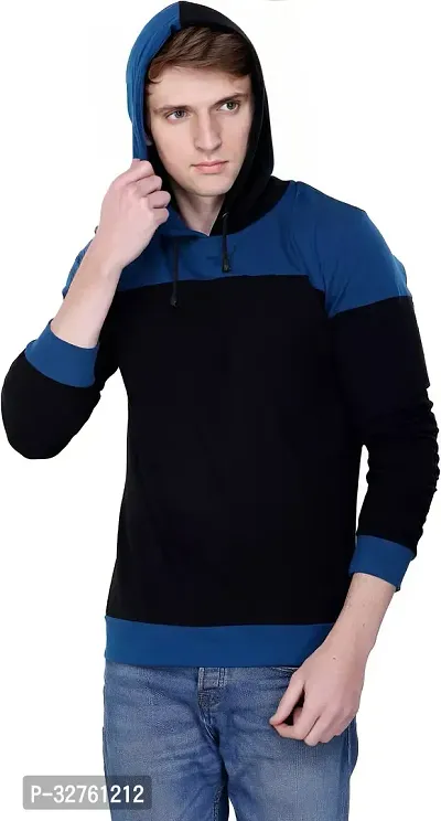 Reliable Multicoloured Cotton Blend Colourblocked Hooded Tees For Men