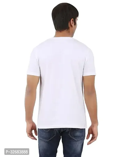 Reliable White Polyester Printed Round Neck Tees For Men-thumb2