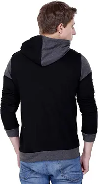 Reliable Multicoloured Cotton Blend Colourblocked Hooded Tees For Men-thumb1