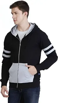 Reliable Multicoloured Cotton Blend Colourblocked Hooded Tees For Men-thumb1