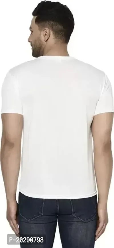 Comfortable White Polyester Tees For Men-thumb2