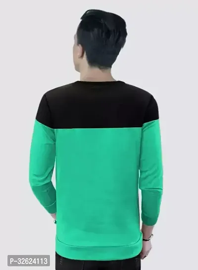 Reliable Green Cotton Blend Striped Round Neck Tees For Men-thumb2