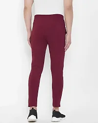 Stylish Maroon Polyester Solid Regular Track Pants For Men-thumb2